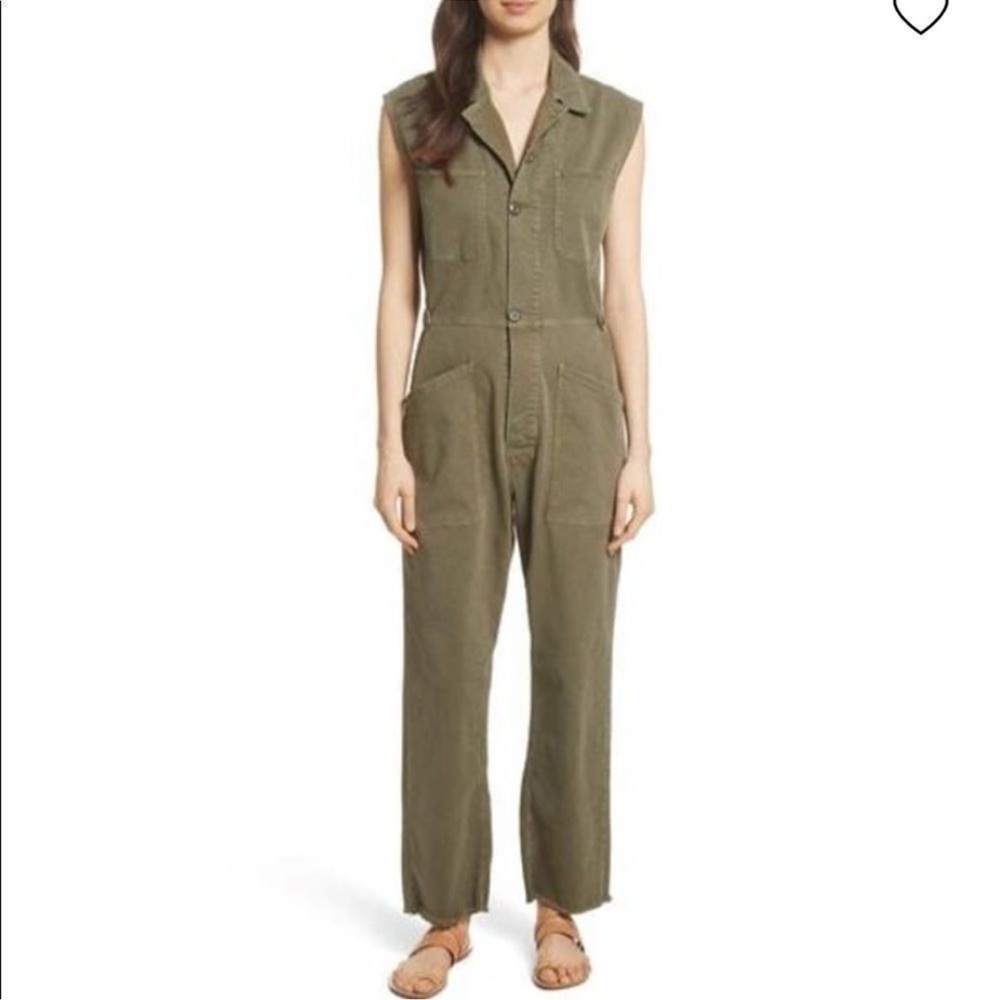 Frame Le Service Sleeveless Button Front Twill Ju… - image 1